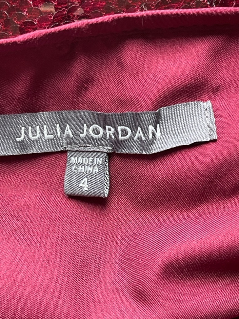Julia Jordan Sequin Cowl Neck Side Slit Maxi Dress in Red Wine Color Slip NWOT - Picture 9 of 11